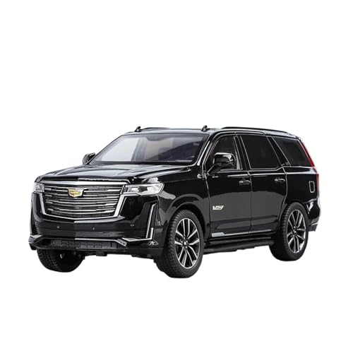 SYYANFEI Miniatur Motorfahrzeug-Modelle 1:24 Für Cadillac Escalade SUVSound Metall Spielzeug Fahrzeuge Licht Computer Desktop Ornamente Junge Geschenk Spielzeugauto(Schwarz) von SYYANFEI
