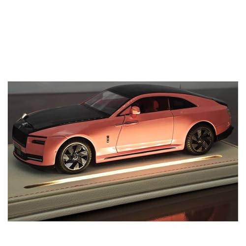 SYYANFEI Miniatur Motorfahrzeug-Modelle 1:24 Für Rolls-Royces Glänzenden Metallrahmen Mit Beleuchtetem Displaysockel Für Verschenken Von Weihnachtsges chenken Spielzeugauto(Rosa) von SYYANFEI