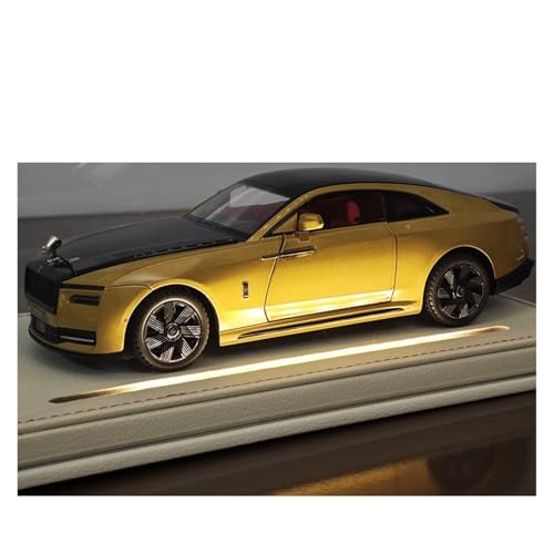 SYYANFEI Miniatur Motorfahrzeug-Modelle 1:24 Für Rolls-Royces Glänzenden Metallrahmen Mit Beleuchtetem Displaysockel Für Verschenken Von Weihnachtsges chenken Spielzeugauto(Yellow) von SYYANFEI