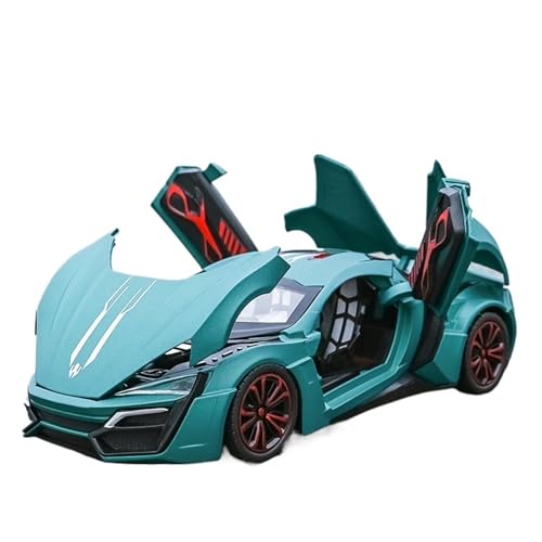 SYYANFEI Miniatur Motorfahrzeug-Modelle 1:24 Sprühraucheffekt Laiken Supersportwagen-Modell Aus Metalldruckguss Sammlung Spielzeuggeschenk Spielzeugauto(Blau) von SYYANFEI