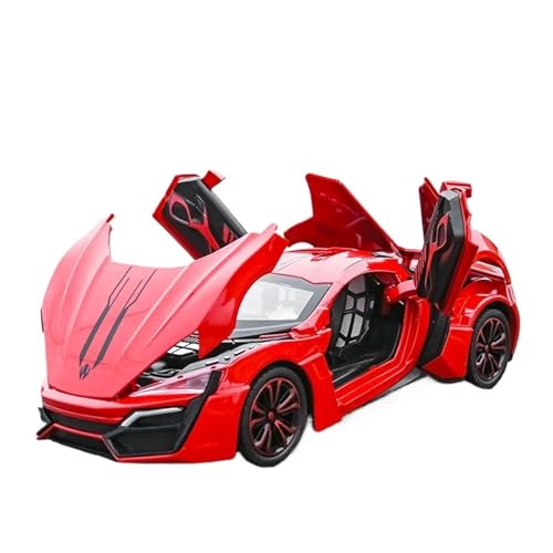 Miniatur Motorfahrzeug-Modelle 1:24 Sprühraucheffekt Laiken Supersportwagen-Modell Aus Metalldruckguss Sammlung Spielzeuggeschenk Spielzeugauto(Rot) von SYYANFEI