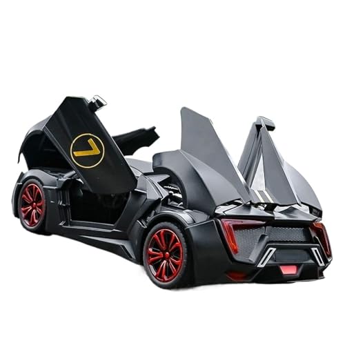 SYYANFEI Miniatur Motorfahrzeug-Modelle 1:24 Sprühraucheffekt Laiken Supersportwagen-Modell Aus Metalldruckguss Sammlung Spielzeuggeschenk Spielzeugauto(Schwarz) von SYYANFEI