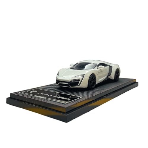 SYYANFEI Miniatur Motorfahrzeug-Modelle 1:43 Für Lykan Mini Racers Fahrzeuge Metall Fahrzeug Statische Ornament Sammlung Geschenk Display Spielzeugauto(White) von SYYANFEI