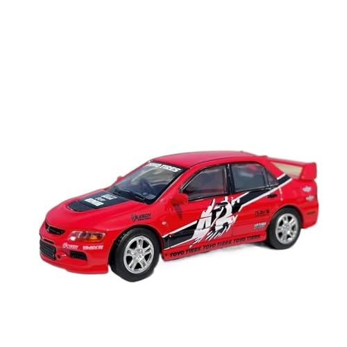 SYYANFEI Miniatur Motorfahrzeug-Modelle 1:64 Für Mitsubishis Lancer Evolution EVO IX 9 Metall Fahrzeug Dekoration Geschenk Sammlung Display Spielzeugauto(Red 1) von SYYANFEI
