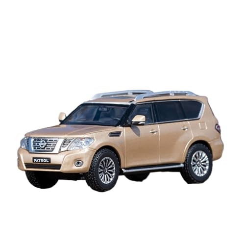 SYYANFEI Miniatur Motorfahrzeug-Modelle 1:64 Für Nissan Nissan Patrol Y62 SUV Metall Fahrzeug Dekoration Geschenk Sammlung Display Spielzeugauto(Beige) von SYYANFEI