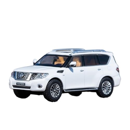 SYYANFEI Miniatur Motorfahrzeug-Modelle 1:64 Für Nissan Nissan Patrol Y62 SUV Metall Fahrzeug Dekoration Geschenk Sammlung Display Spielzeugauto(White) von SYYANFEI