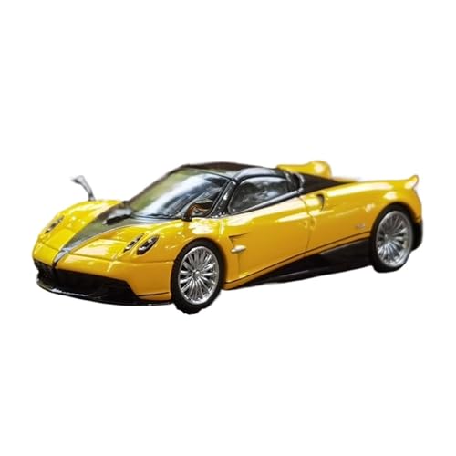 SYYANFEI Miniatur Motorfahrzeug-Modelle 1:64 Für Pagani Faia Huayra BC Edition Windjammer Roadster Cabrio Mit Motorhaube Fahrzeug-Display Geschenk-Kollektion Spielzeugauto(Yellow) von SYYANFEI