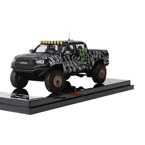 SYYANFEI Miniatur Motorfahrzeug-Modelle 1:64 Für Toyota Toyota Tacoma Wide Body Modifizierte Legierung Kompression Welle Miniatur Modell Erwachsene Dekoration Spielzeug Spielzeugauto(Schwarz) von SYYANFEI