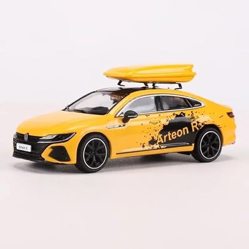 SYYANFEI Miniatur Motorfahrzeug-Modelle 1:64 Für Volkswagen CC Coupé Arteon R Jagdversion Legierung Presswelle Miniaturmodell Erwachsenen Sammlerstück Display Spielzeug Spielzeugauto(Yellow) von SYYANFEI