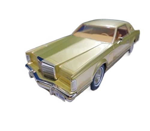 SYYANFEI Miniatur Motorfahrzeug-Modelle Harz 1:18 Für Maßstab Lincoln Mark V 1979 Spielzeugautos Modell Limited Edition Classics Collection Souvenir Spielzeugauto(Yellow) von SYYANFEI