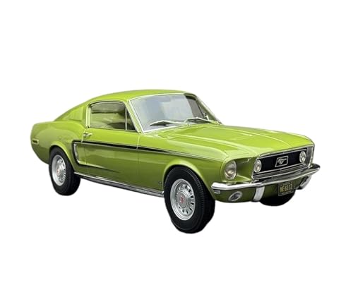 SYYANFEI Miniatur Motorfahrzeug-Modelle Maßstab 1/12 Für Ford Mustang Fastback GT 1968 Retro Alloy Old Classic Cars Grün Statisches Display Sammlung Spielzeugauto von SYYANFEI