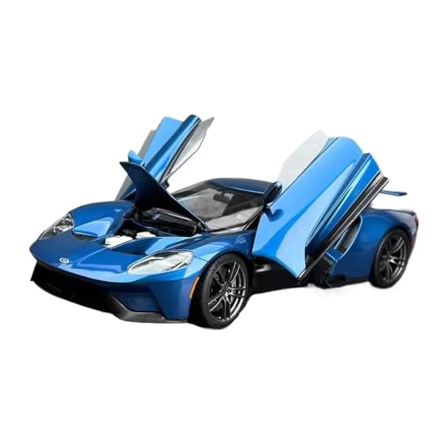 SYYANFEI Miniatur Motorfahrzeug-Modelle Maßstab 1/18 Für Ford GT 2007 Vollständig Geöffnet Sportwagenmodell Aus Legierung Statische Anzeige Weihnachtsgeschenkkollektion Spielzeugauto(Blau) von SYYANFEI