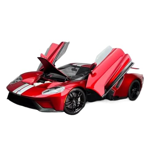 SYYANFEI Miniatur Motorfahrzeug-Modelle Maßstab 1/18 Für Ford GT 2007 Vollständig Geöffnet Sportwagenmodell Aus Legierung Statische Anzeige Weihnachtsgeschenkkollektion Spielzeugauto(Rot) von SYYANFEI
