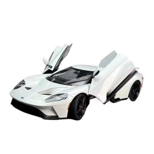 SYYANFEI Miniatur Motorfahrzeug-Modelle Maßstab 1/18 Für Ford GT 2007 Vollständig Geöffnet Sportwagenmodell Aus Legierung Statische Anzeige Weihnachtsgeschenkkollektion Spielzeugauto(White) von SYYANFEI