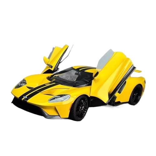 SYYANFEI Miniatur Motorfahrzeug-Modelle Maßstab 1/18 Für Ford GT 2007 Vollständig Geöffnet Sportwagenmodell Aus Legierung Statische Anzeige Weihnachtsgeschenkkollektion Spielzeugauto(Yellow) von SYYANFEI