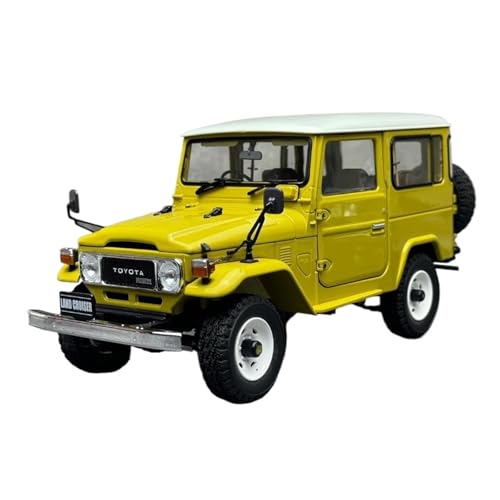 SYYANFEI Miniatur Motorfahrzeug-Modelle Maßstab 1/18 Für Toyota Land Cruiser 40 Van (BJ42V) SUV-Metallautomodell Statische Dekoration Weihnachtsgeschenksammlung Spielzeugauto(Yellow) von SYYANFEI