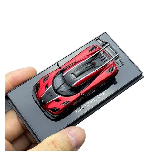 SYYANFEI Miniatur Motorfahrzeug-Modelle Maßstab 1/64 Für Koenigsegg One:1 Sportwagenmodell, Statische Dekoration Weihnachtsgeschenksammlung Mehrfarbig Optional Spielzeugauto(Red 2) von SYYANFEI