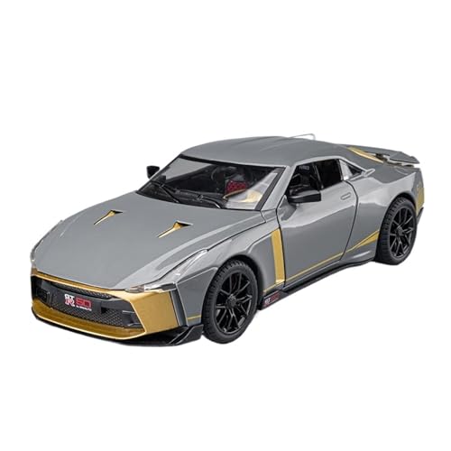 SYYANFEI Miniatur Motorfahrzeug-Modelle Maßstab 1:24 Für Nissan GTR Nissan God of War 50 Simulation Legierung Spielzeugauto Erwachsenensammlung Teenager-Jungen-Geschenk Spielzeugauto(Gray) von SYYANFEI