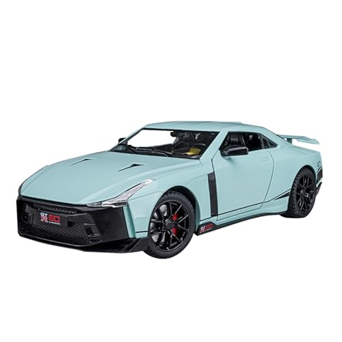 SYYANFEI Miniatur Motorfahrzeug-Modelle Maßstab 1:24 Für Nissan GTR Nissan God of War 50 Simulation Legierung Spielzeugauto Erwachsenensammlung Teenager-Jungen-Geschenk Spielzeugauto(Grün) von SYYANFEI