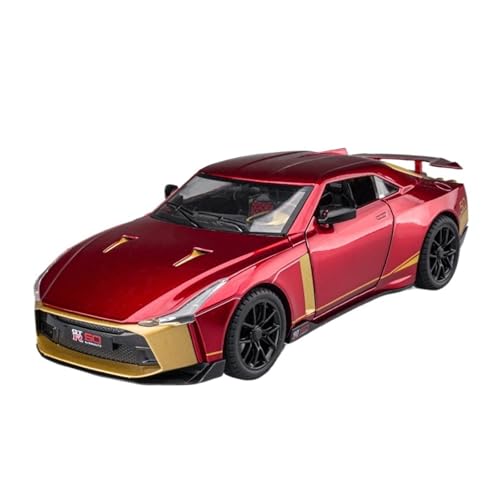 SYYANFEI Miniatur Motorfahrzeug-Modelle Maßstab 1:24 Für Nissan GTR Nissan God of War 50 Simulation Legierung Spielzeugauto Erwachsenensammlung Teenager-Jungen-Geschenk Spielzeugauto(Rot) von SYYANFEI