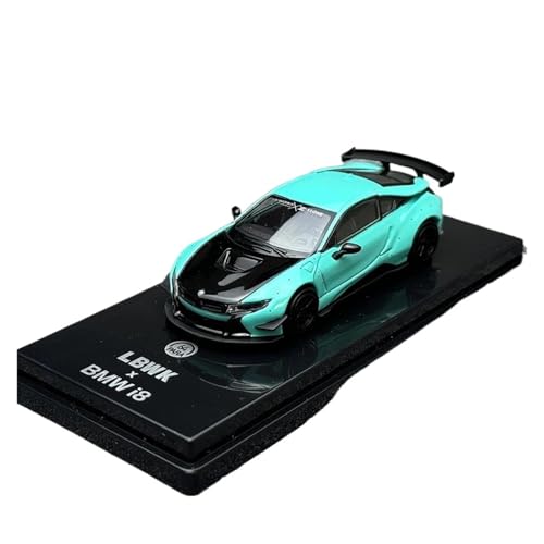 SYYANFEI Miniatur Motorfahrzeug-Modelle Maßstab 1:64 für i8 Racing Sports Metallautomodell, statische Anzeige, Weihnachtsgeschenksammlung Spielzeugauto(Blau) von SYYANFEI