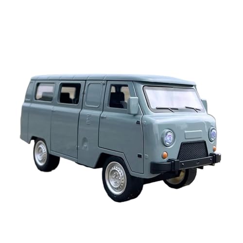 SYYANFEI Modellauto 1/18 Für UAZ Travellers Alloy Traffic Bus Scale Druckguss Metall Modellauto Simulation Sound Light Spielzeug Geschenk Enthusiasten Spielzeugauto(Blau) von SYYANFEI