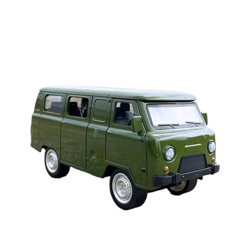 SYYANFEI Modellauto 1/18 Für UAZ Travellers Alloy Traffic Bus Scale Druckguss Metall Modellauto Simulation Sound Light Spielzeug Geschenk Enthusiasten Spielzeugauto(Grün) von SYYANFEI