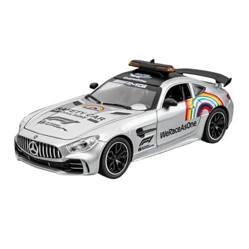SYYANFEI Modellauto 1/24 Für Benzs-GT GTR Legierung Sport Safety Car Modell Druckguss Metall Spielzeug Rennen Modell Sound Und Enthusiasten Spielzeugauto(Gray) von SYYANFEI
