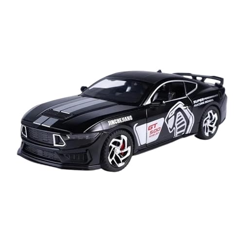 SYYANFEI Modellauto 1/32 Für Ford Shelby GT500 Echte Repliken Von Metallfahrzeugen Mit Sound Und Licht Pullback-Souvenirgeschenke Für Erwachsene Jungen Enthusiasten Spielzeugauto(Schwarz) von SYYANFEI