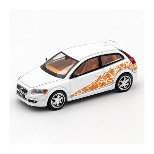 SYYANFEI Modellauto 1/64 für Volvo C30 AlloyClassic Miniaturfahrzeug Ideen Unbegrenzt Enthusiasten Spielzeugauto(White) von SYYANFEI