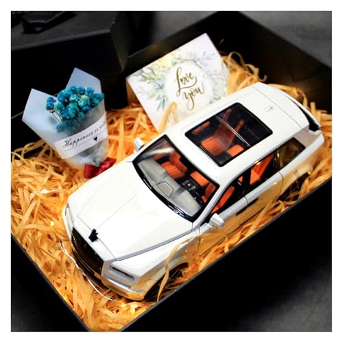 SYYANFEI Modellauto 1:20 Für Rolls-Royce Cullinan Mit Präsentation Box Druckguss Auto Sammlung Ornamente Geschenk Enthusiasten Spielzeugauto(White) von SYYANFEI