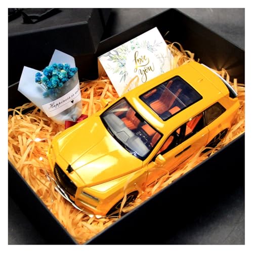 SYYANFEI Modellauto 1:20 Für Rolls-Royce Cullinan Mit Präsentation Box Druckguss Auto Sammlung Ornamente Geschenk Enthusiasten Spielzeugauto(Yellow) von SYYANFEI