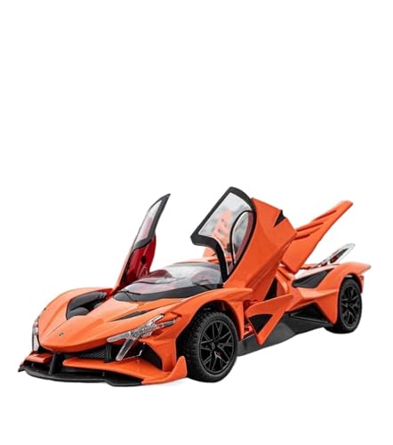SYYANFEI Modellauto 1:24 Für Apollo Project EVO Legierung Sportwagen Diecast Metall Spielzeug Racing Super Car Fahrzeugmodell Simulation Sound Enthusiasten Spielzeugauto(Orange) von SYYANFEI