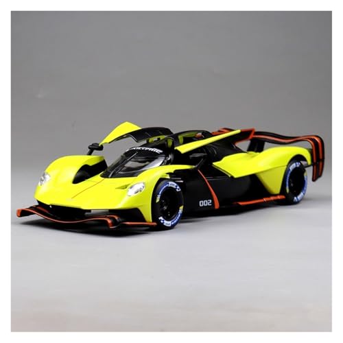 SYYANFEI Modellauto 1:24 Für Aston Martin Valkyrie Diecasts Metall Spielzeug Fahrzeuge Modell Fans Sammlung Display Junge Geschenke Enthusiasten Spielzeugauto(Yellow) von SYYANFEI