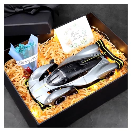 SYYANFEI Modellauto 1:24 Für Aston Valkyrie Mit Display Box Legierung Auto Modell Spielzeug Fans Sammlung Display Geschenk Enthusiasten Spielzeugauto(Gray) von SYYANFEI