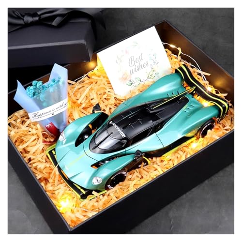 SYYANFEI Modellauto 1:24 Für Aston Valkyrie Mit Display Box Legierung Auto Modell Spielzeug Fans Sammlung Display Geschenk Enthusiasten Spielzeugauto(Grün) von SYYANFEI