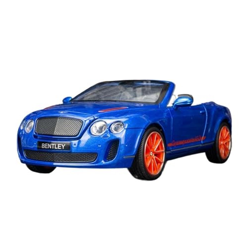 SYYANFEI Modellauto 1:24 Für Bentley Continental ISR Blau Und Gelb Virtuelle Spiel Legierung Cabrio Mini Auto Hobby Sammlung Enthusiasten Spielzeugauto von SYYANFEI
