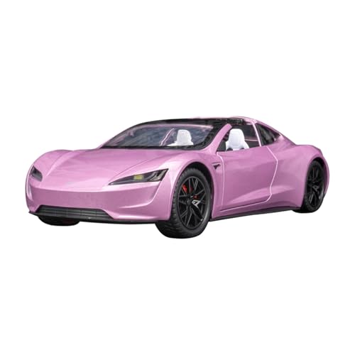 SYYANFEI Modellauto 1:24 Für Blau Lila Simulation Sound Und Licht Pull Back Legierung Supersportwagen Modell Hobby Spiel Enthusiasten Spielzeugauto(Rosa) von SYYANFEI