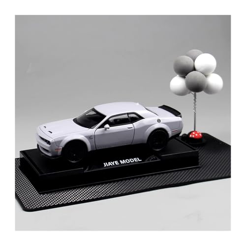 SYYANFEI Modellauto 1:24 Für Dodge Challenger Hellcat Druckguss Metall Spielzeugauto Sammler-Gedenkdisplay Enthusiasten Spielzeugauto(White) von SYYANFEI