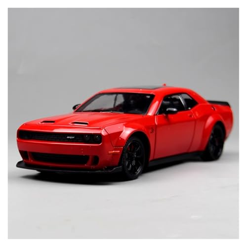 SYYANFEI Modellauto 1:24 Für Dodge Challenger Hellcat Legierung Spielzeug Modell Muscle Car Geschenke Für Jungen Erwachsene Sammlerstücke Enthusiasten Spielzeugauto(Rot) von SYYANFEI
