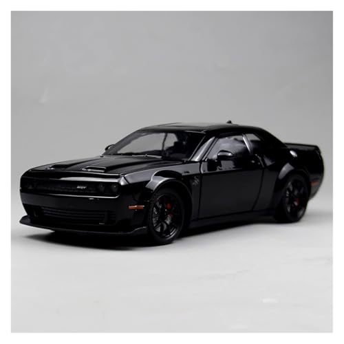 SYYANFEI Modellauto 1:24 Für Dodge Challenger Hellcat Legierung Spielzeug Modell Muscle Car Geschenke Für Jungen Erwachsene Sammlerstücke Enthusiasten Spielzeugauto(Schwarz) von SYYANFEI