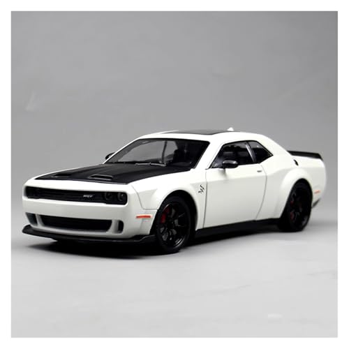 SYYANFEI Modellauto 1:24 Für Dodge Challenger Hellcat Legierung Spielzeug Modell Muscle Car Geschenke Für Jungen Erwachsene Sammlerstücke Enthusiasten Spielzeugauto(White) von SYYANFEI