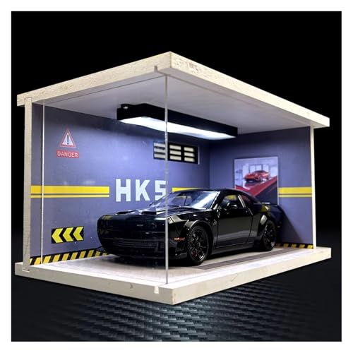 SYYANFEI Modellauto 1:24 Für Dodge Challenger Hellcat Mit Display Box Diecast Auto Modelle Kunst Display Sammler Fahrzeug Enthusiasten Spielzeugauto(Schwarz) von SYYANFEI