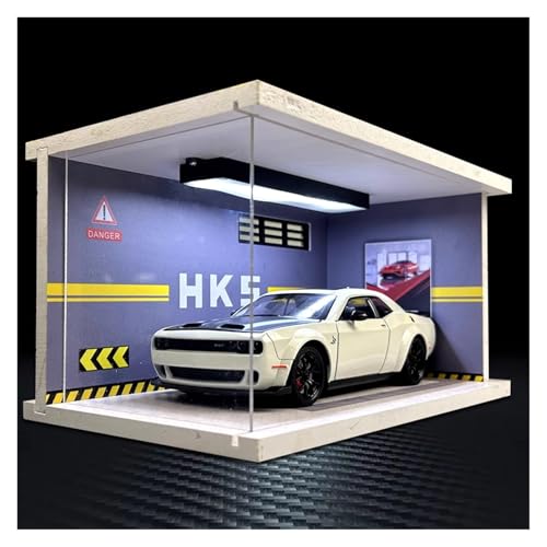 SYYANFEI Modellauto 1:24 Für Dodge Challenger Hellcat Mit Display Box Diecast Auto Modelle Kunst Display Sammler Fahrzeug Enthusiasten Spielzeugauto(White) von SYYANFEI