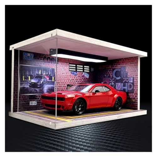 SYYANFEI Modellauto 1:24 Für Dodge Challenger Hellcat Mit Display Box Diecast Auto Modelle Sammlung Dekoration Geschenk Enthusiasten Spielzeugauto(Rot) von SYYANFEI