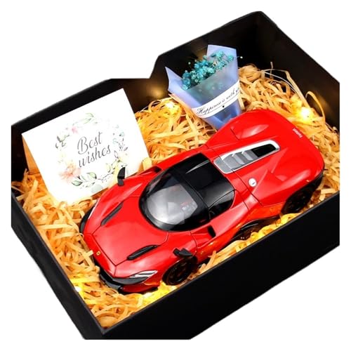 SYYANFEI Modellauto 1:24 Für Ferrari SP3 Mit Geschenk Box Legierung Modell Auto Sammler Fahrzeug Ornamente Gedenk Enthusiasten Spielzeugauto(Rot) von SYYANFEI