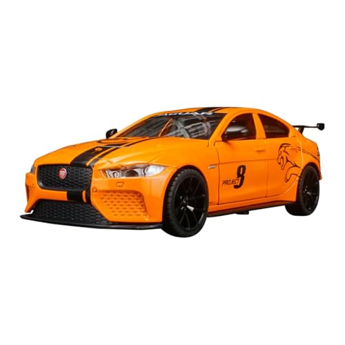 SYYANFEI Modellauto 1:24 Für Jaguar XE SV PROJECT8 Simulation Sound Und Licht Pullback Legierung Rennwagen Modell Hobby Spiel Enthusiasten Spielzeugauto(Orange) von SYYANFEI