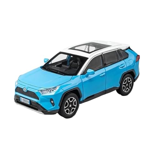 SYYANFEI Modellauto 1:24 Für RAV4 SUV Legierung Off-Road Modell Spielzeug Auto Hinten Mit Lichter Und Sound Hobbyist Junge Geschenk Enthusiasten Spielzeugauto(Blau) von SYYANFEI