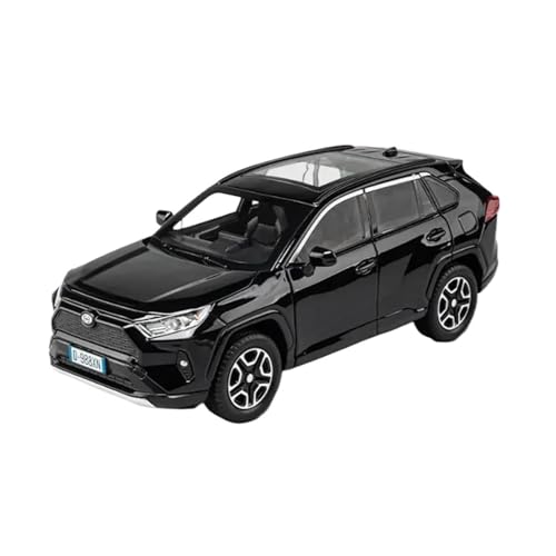 SYYANFEI Modellauto 1:24 Für RAV4 SUV Legierung Off-Road Modell Spielzeug Auto Hinten Mit Lichter Und Sound Hobbyist Junge Geschenk Enthusiasten Spielzeugauto(Schwarz) von SYYANFEI