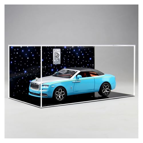 SYYANFEI Modellauto 1:24 Für Rolls Royce Mit Display Box Auto Modell Spielzeug Sammeln Fahrzeug Szene Ornamente Enthusiasten Spielzeugauto(Blau) von SYYANFEI